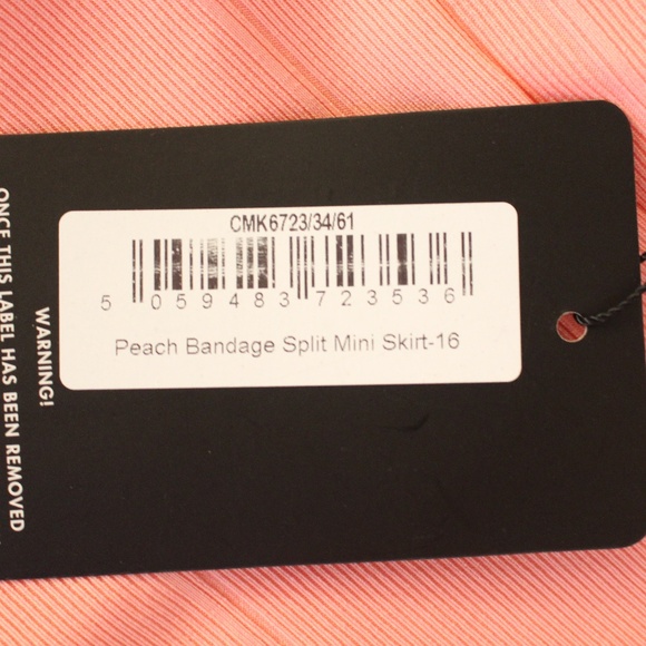 Pretty Little Thing, Peach Bandage Split mini skirt - Picture 4 of 8